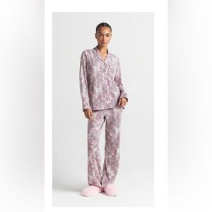 SKIMS Animal Print Pajama Set in Pink and Black